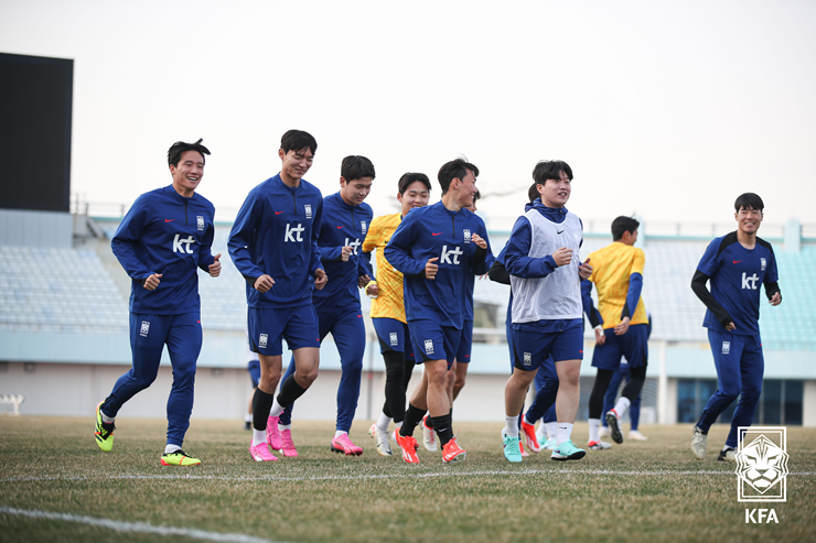 국내소집훈련을 진행중인 올림픽 대표팀 선수단 / 사진- 대한축구협회 제공