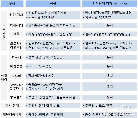 의료대응 및 국민 지원 체계