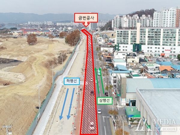 춘천시, 소양로 6차로 확장 ‘속도’…확장부 차로 개설 마무리