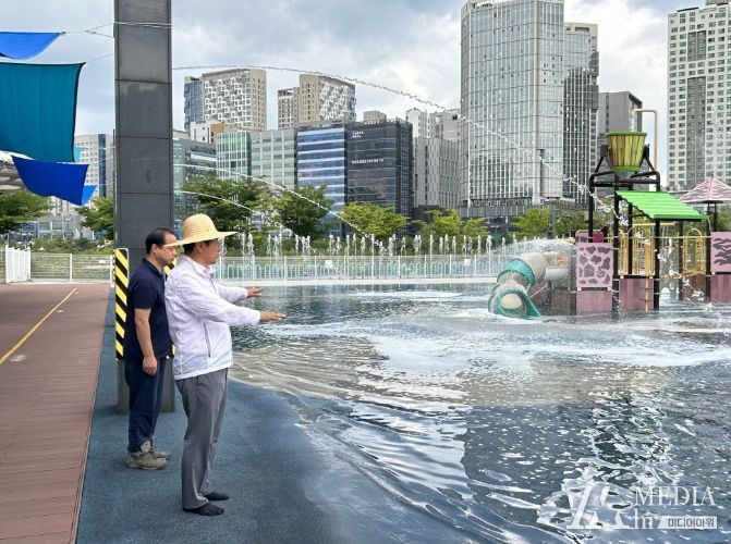 이현재 하남시장, 24일 어린이 물놀이장 개장 앞두고 현장 점검