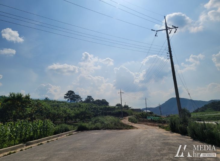 군도 7호선 미개설 구간_중동리(올해 준공되면 지역주민 이동과 농산물 유통 편의성이 대폭 향상될 것으로 기대된다)