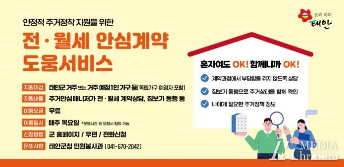 전·월세 안심계약 도움 서비스 홍보물.